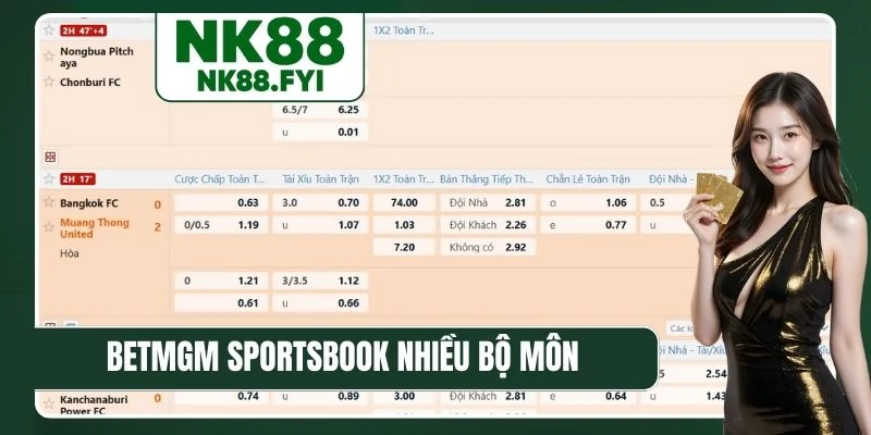BetMGM Sportsbook nhiều bộ môn, lựa chọn đầu tư