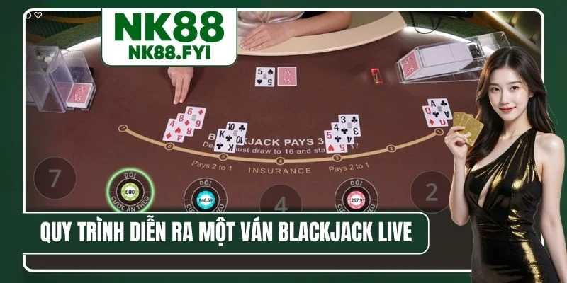 Quy trình diễn ra một ván Blackjack Live